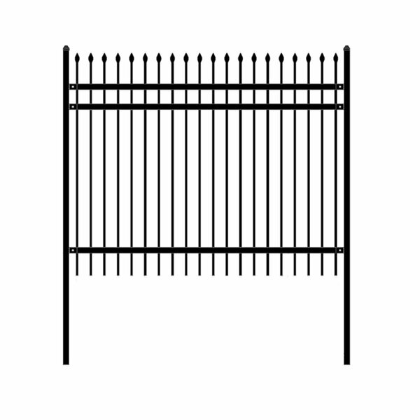 Tepee Supplies 8 x 6 ft. Rome Style Self Unassembled Steel Fence Black - Set of 4 TE3303913